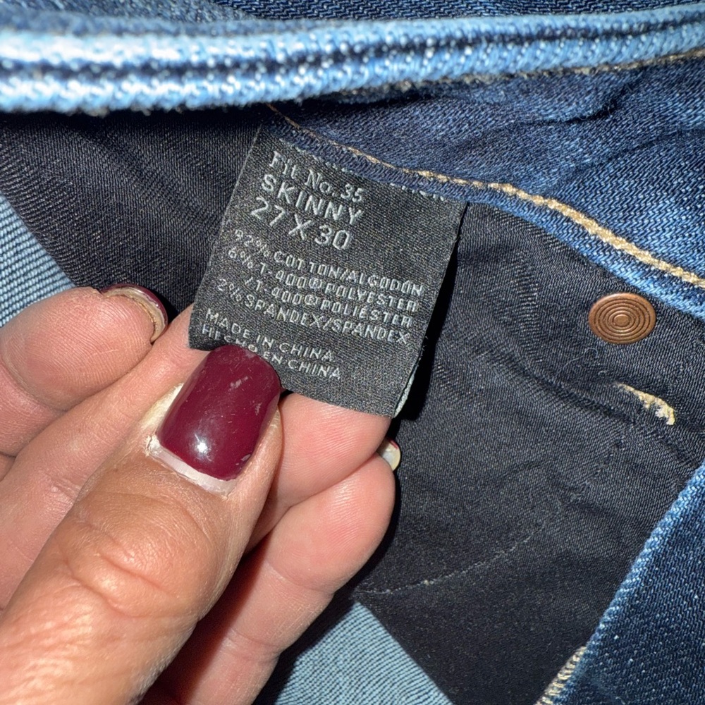 Distressed Blue Jeans - Picture 2 of 4